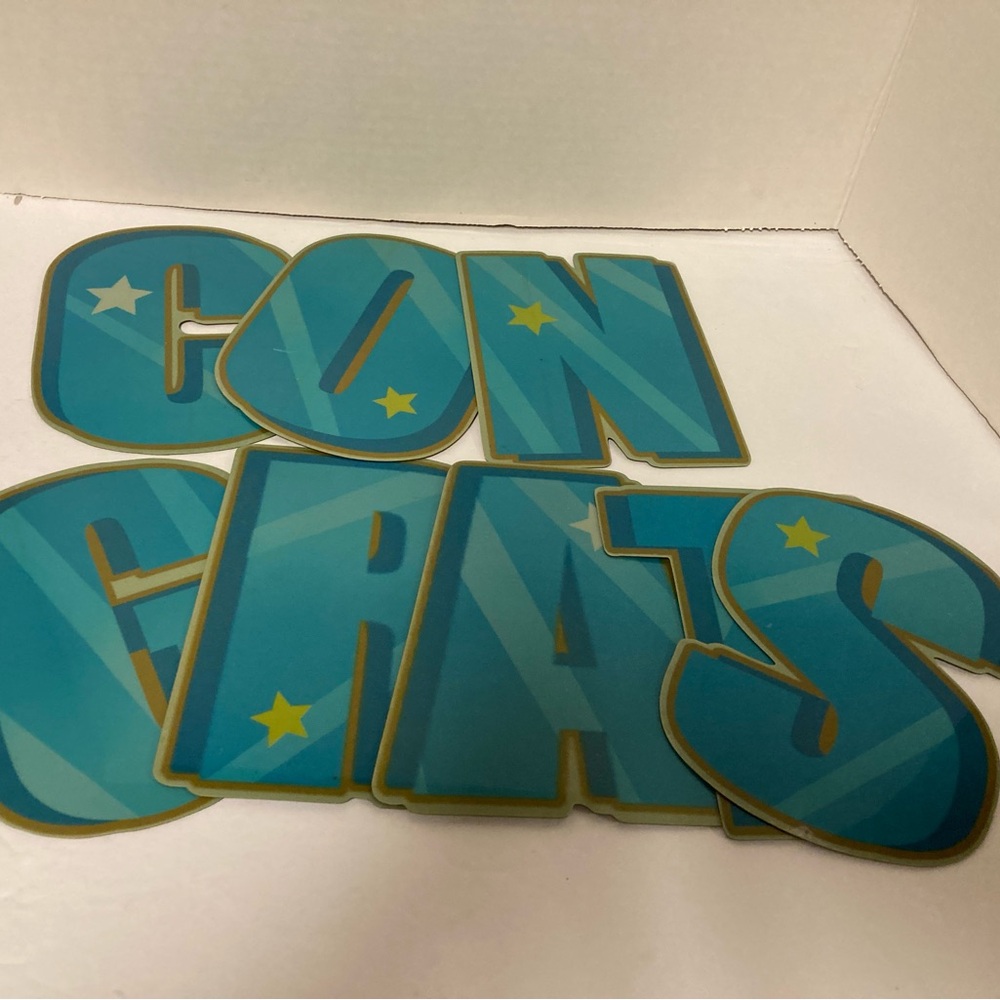 Congrats Garage Door Magnets Decorations Letters 8 Pieces 6”
